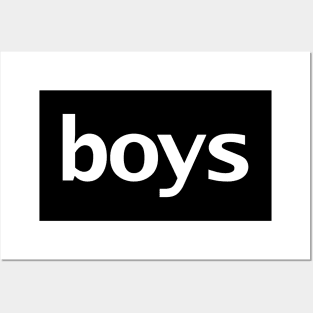 Boys Minimal Typography White Text Posters and Art